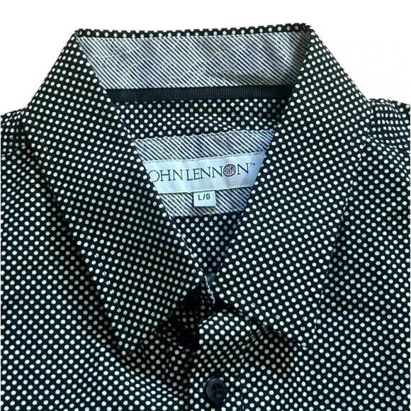 English Laundry John Lennon Long Sleeved Dress  Shirt Polk-Dot XL LIKE NEW - Picture 2 of 13